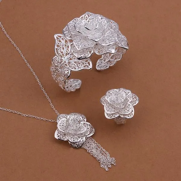 Vintage Love silver plated jewelry set Sets wedding jewelry 16 ELY