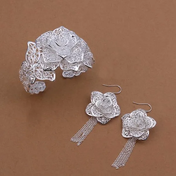 Vintage Love silver plated jewelry set Sets wedding jewelry 16 ELY