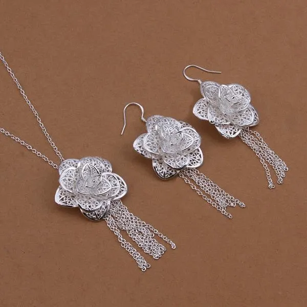 Vintage Love silver plated jewelry set Sets wedding jewelry 16 ELY