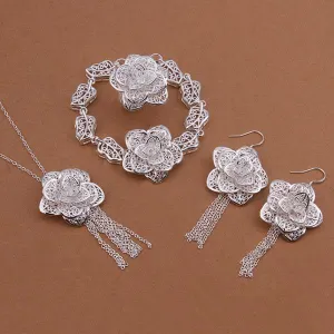 Vintage Love silver plated jewelry set Sets wedding jewelry 16 ELY