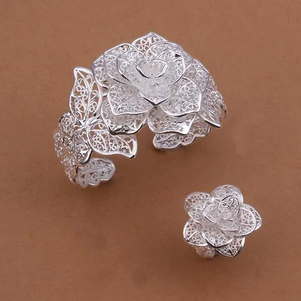 Vintage Love silver plated jewelry set Sets wedding jewelry 16 ELY