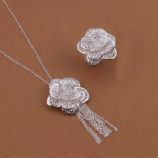 Vintage Love silver plated jewelry set Sets wedding jewelry 16 ELY