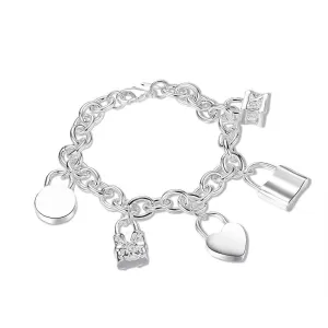 Vintage Love silver pulseras Five lock one direction bijoux women158 ELY