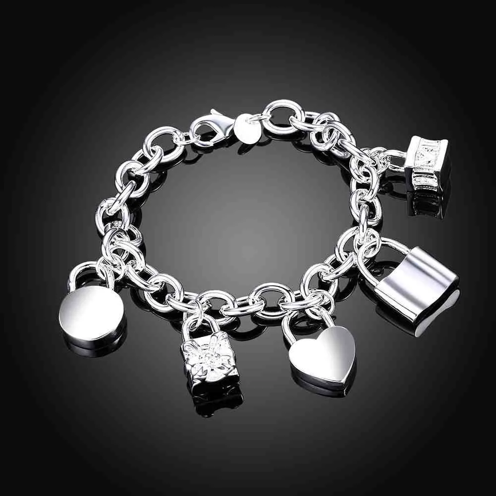 Vintage Love silver pulseras Five lock one direction bijoux women158 ELY