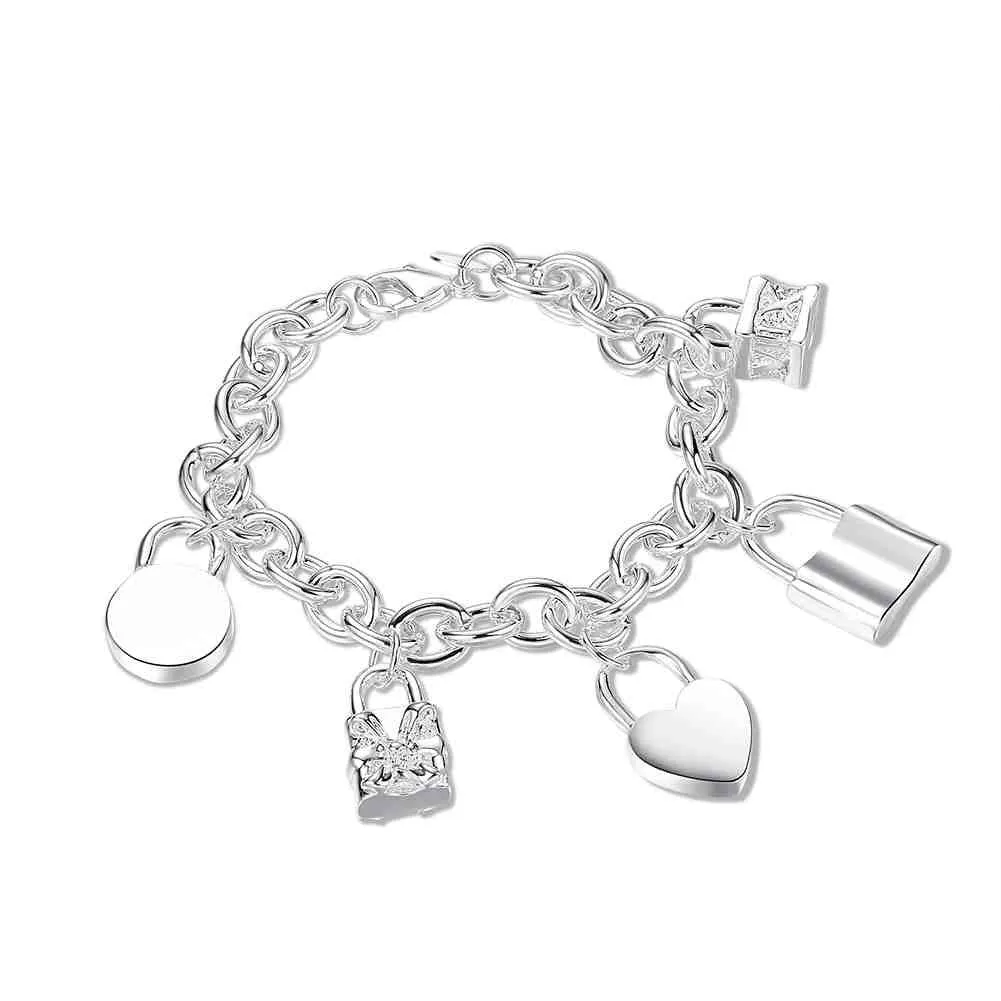 Vintage Love silver pulseras Five lock one direction bijoux women158 ELY