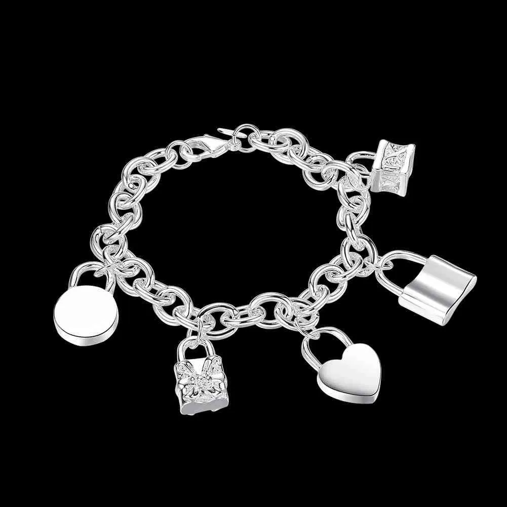 Vintage Love silver pulseras Five lock one direction bijoux women158 ELY