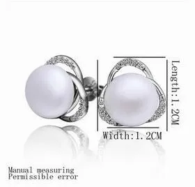 Vintage Love simulated pearl earrings rose imitation pearl stud earrings cuff jewellery ELY