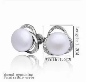Vintage Love simulated pearl earrings rose imitation pearl stud earrings cuff jewellery ELY