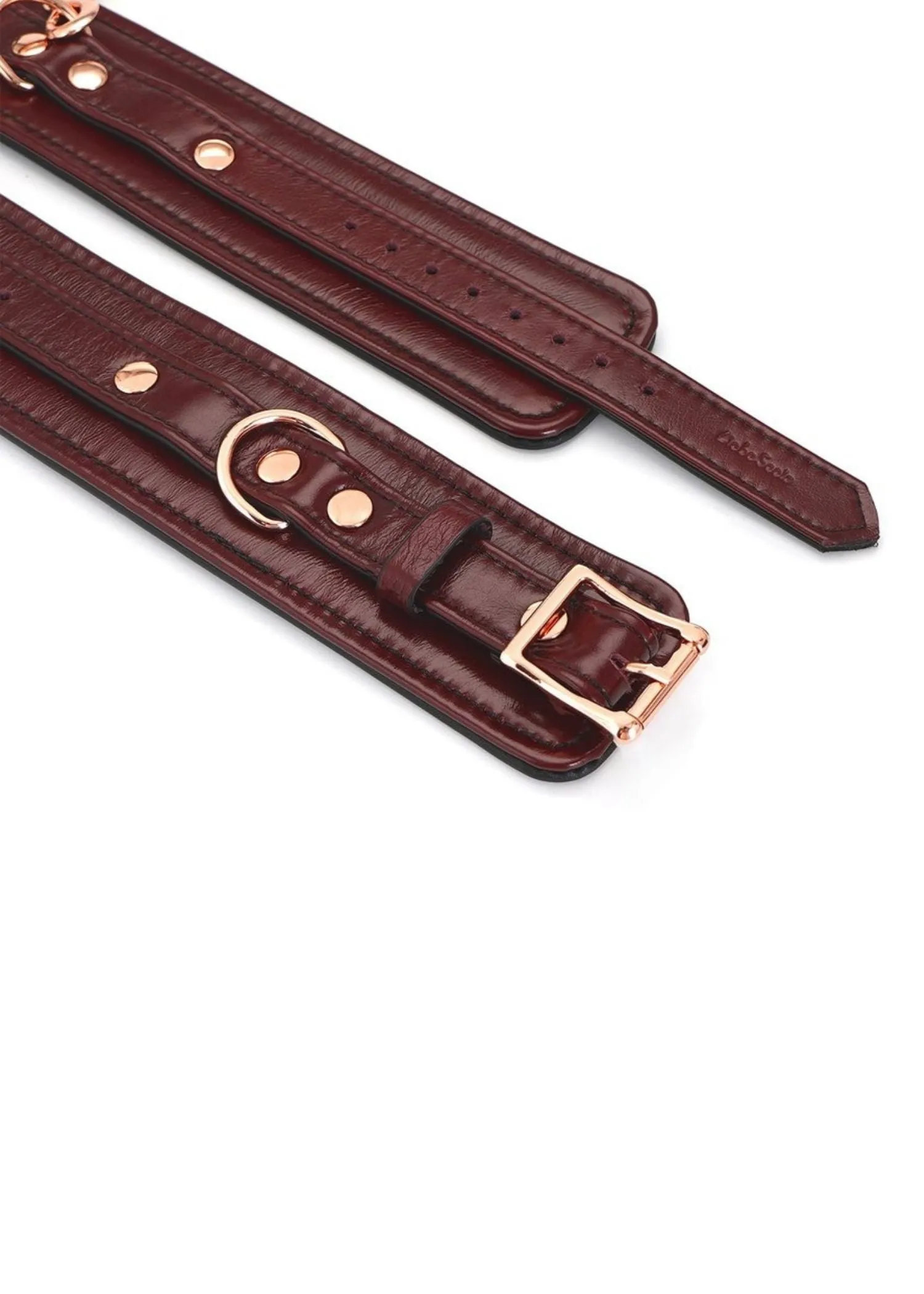 Wine Red Leather Ankle Cuff