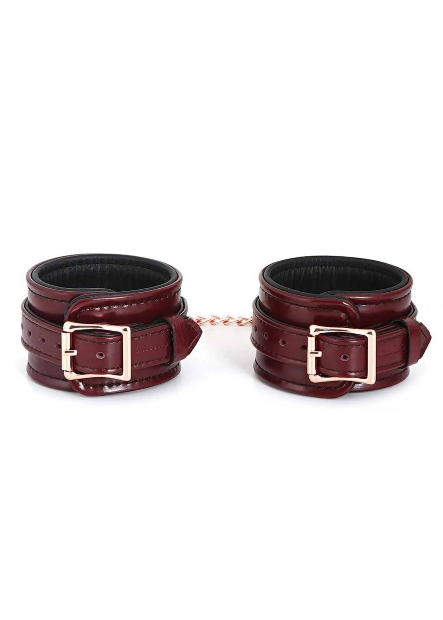 Wine Red Leather Ankle Cuff