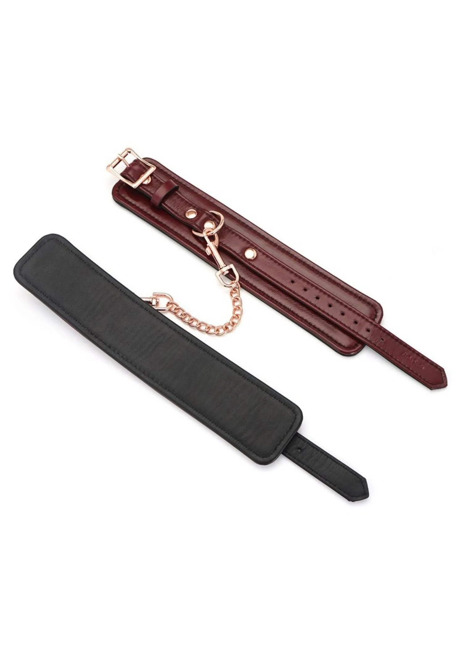 Wine Red Leather Ankle Cuff